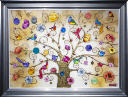 Oriental Gold - XL - Unique Edition - Silver-Blue Framed Oriental Gold - XL - Unique Edition - Silver-Blue Framed