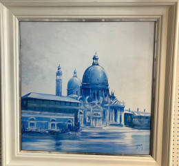 Venetian Blue - Original - White Framed