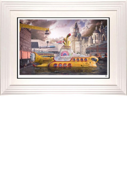 We All Live In A Yellow Submarine - White Framed