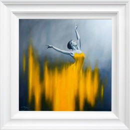 Yellow Dancer - White Framed