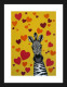 Yellow Zebra II - Black Framed