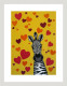 Yellow Zebra II - White Framed