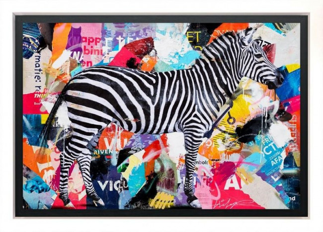 Zebra Lounge - White Framed