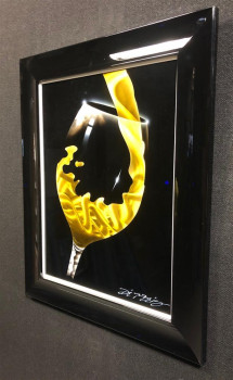 White Pour - Original - Black Framed