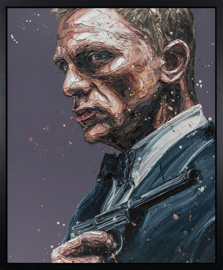 007 Daniel Craig - Canvas - Black Framed