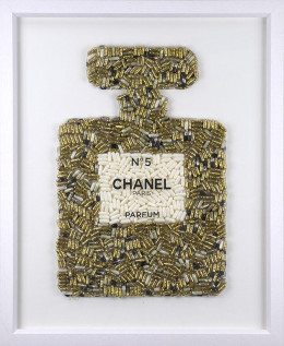 Extra Addiction No.5 - Gold - Original - White Framed