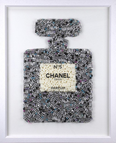 Extra Addiction No.5 - Silver - Original - White Framed