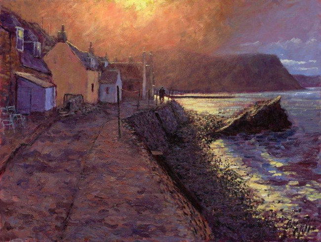 After The Storm, Crovie - Canvas - Black Framed