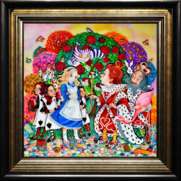 Alice In The Rose Garden - Black-Gold Framed