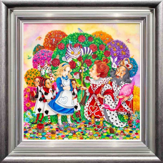 Alice In The Rose Garden - Silver-Blue Framed