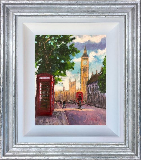 Along The Embankment - Original - Silver Framed Along The Embankment - Original - Silver Framed