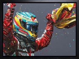 Alonso Spain 2013 - Canvas - Artist Proof Black Framed - Framed Box Canvas