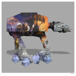 AT-AT - Grey Background - Regular Size - Black Framed