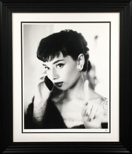 Audrey Hepburn Selfie - Artist Proof Black Framed
