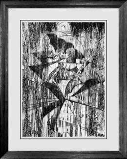 Avenue Of The Hearts (B&W) - Sketch - Limited Edition - Black Framed