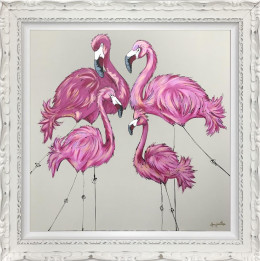 Be A Flamingo In A Flock Of Pigeons - Ornate White Framed