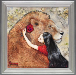 Beauty And The Beast - Silver-Blue Framed