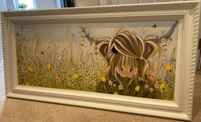 Bee-utiful Summer - Original - White Framed Bee-utiful Summer - Original - White Framed