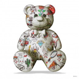 Best Friend - Teddy Bear (White Background) - Large - Black Framed