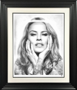 Kylie Minogue (Black & White) - Black Framed