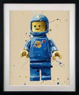 Blue Lego Spaceman - Artist Proof Black Framed