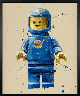 Blue Lego Spaceman - Canvas - Artist Proof Black Framed - Framed Box Canvas