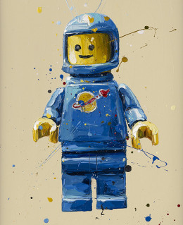 Blue Lego Spaceman - Mounted