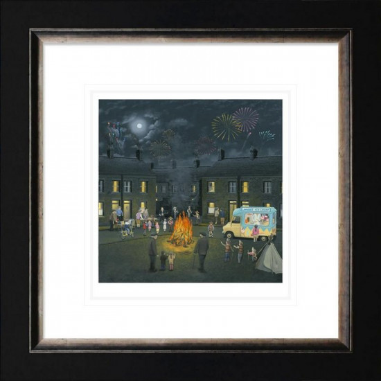 Bonfire Lights - Paper - Artist Proof Black Framed