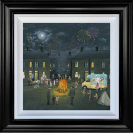 Bonfire Lights - Deluxe Canvas - Black Framed