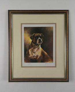 Boxer Dog - Brown Framed