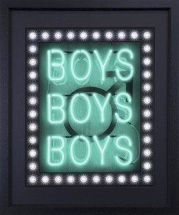Boys Boys Boys (Turquoise) - Deluxe - Black Framed