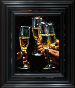 Brindis Con Champagne - Vertical - LPEZ1270 - Black Framed