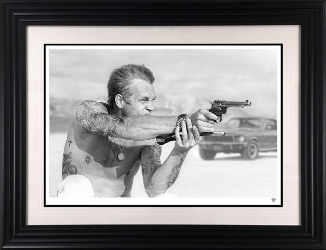 Bullitt From A Gun (Black & White) - Black Framed 