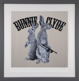Bunnie & Clyde - Artist Proof - Grey Framed
