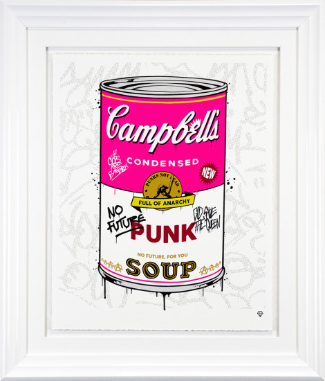 Campbell's Punk Soup - White Framed 