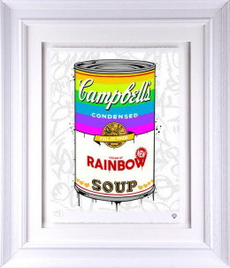 Campbell's Rainbow Soup - White Framed