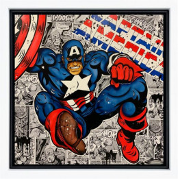 Captain America - Original - White Framed