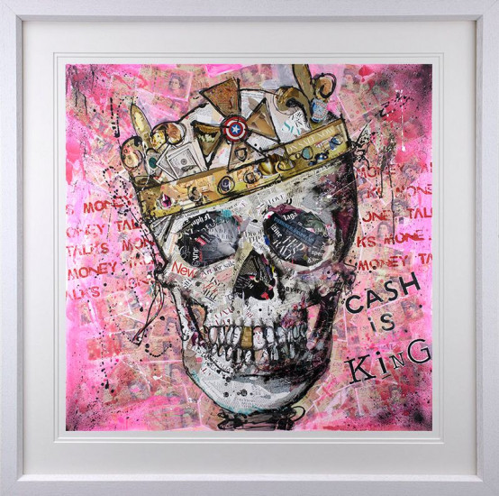 Cash Is King - White Framed