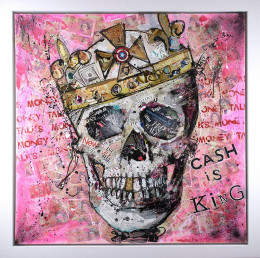 Cash Is King - Original - White Framed