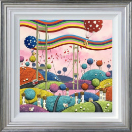 Chasing Rainbows - Original - Blue And Silver Framed