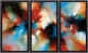 Cloudsong - Triptych (3 Pieces) - Black Framed - Framed Box Canvas