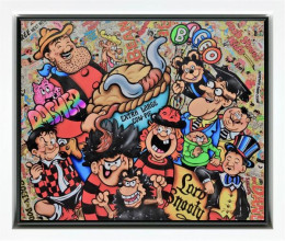 Comic Strip Heroes - Original - White Framed