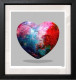 Cosmic Heart - Regular Size - Grey Background - Black Framed