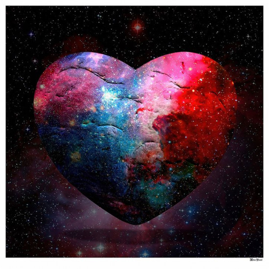 Cosmic Heart - Black Background