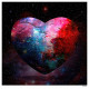 Cosmic Heart - Small Size - Black Background - Mounted
