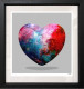 Cosmic Heart - Small Size - Grey Background - Black Framed