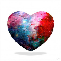 Cosmic Heart - Small Size - White Background - Mounted