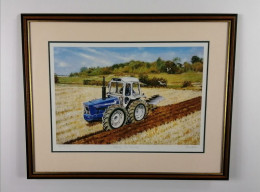County 1174 Ploughing - Dark Wood Framed