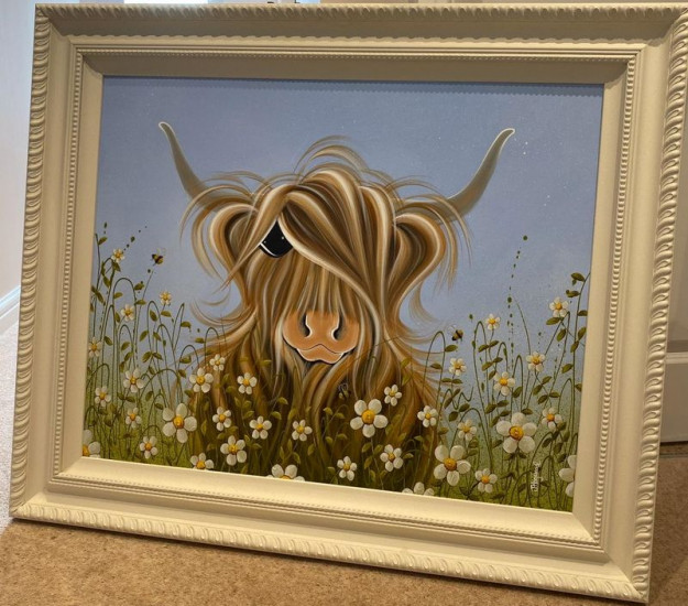 Daisy Love II - Original - White Framed