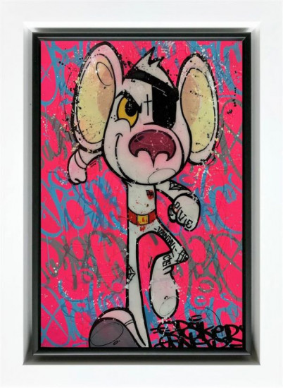 Danger! (Danger Mouse) - Original - White Framed